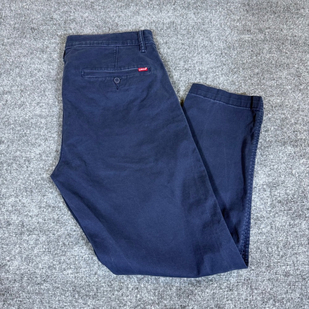 Levis XX Chino Standard Taper Pants Navy Blue Mens W36 L30 Casual Workwear
